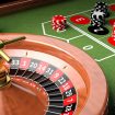 3D closeup of casino table with roulette and chips